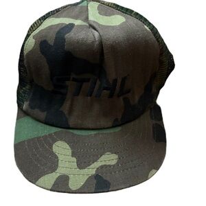 STIHL Camouflage Men's Hat SnapBack Trucker Vintage Green